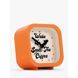 Jones Clocks Bob 'Wake Up & Smell The Coffee' Analogue Alarm Clock, Orange - thumbnail 2