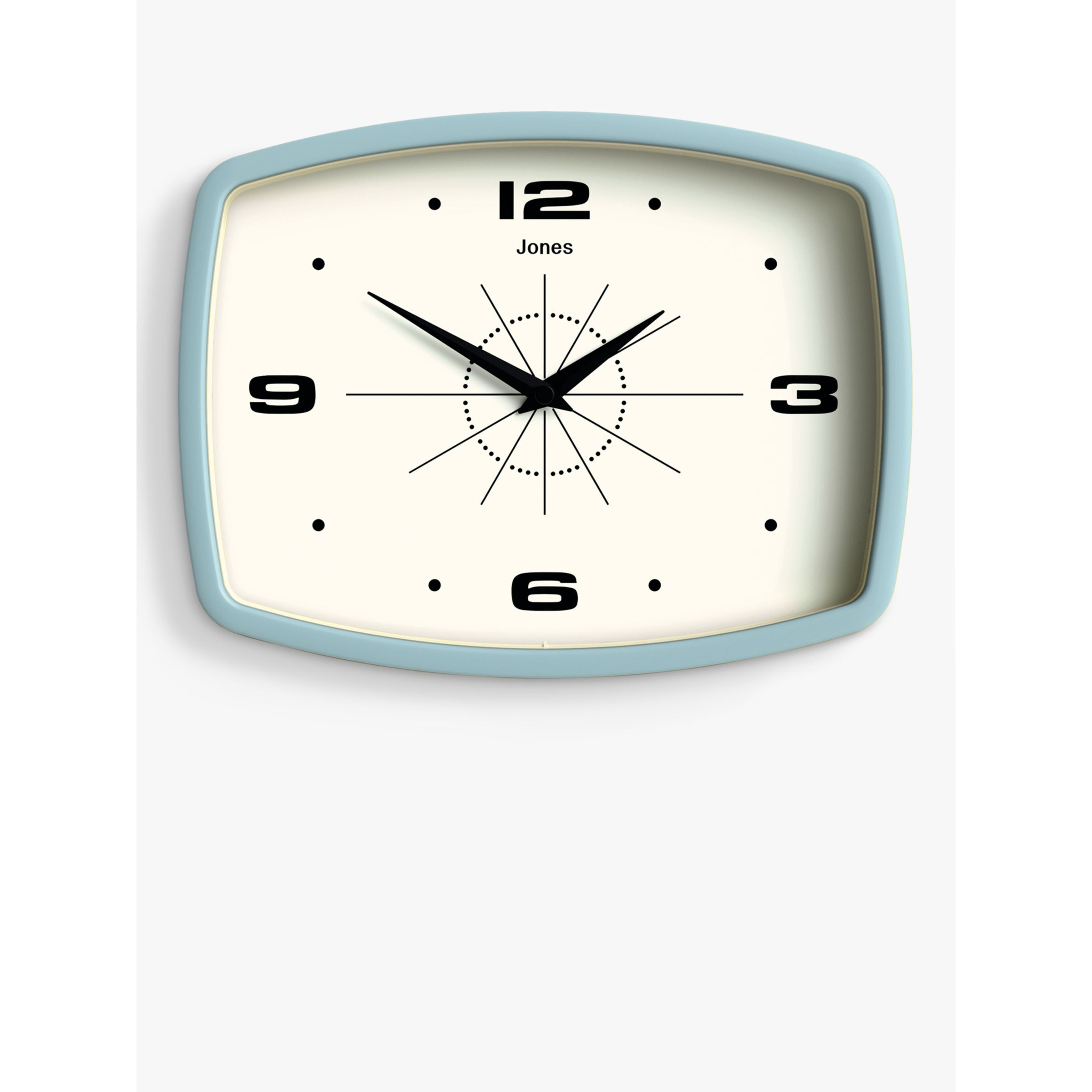 Jones Clocks Movie Retro Analogue Wall Clock, 25cm, Clear Blue - image 1
