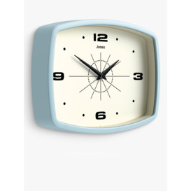 Jones Clocks Movie Retro Analogue Wall Clock, 25cm, Clear Blue - thumbnail 2