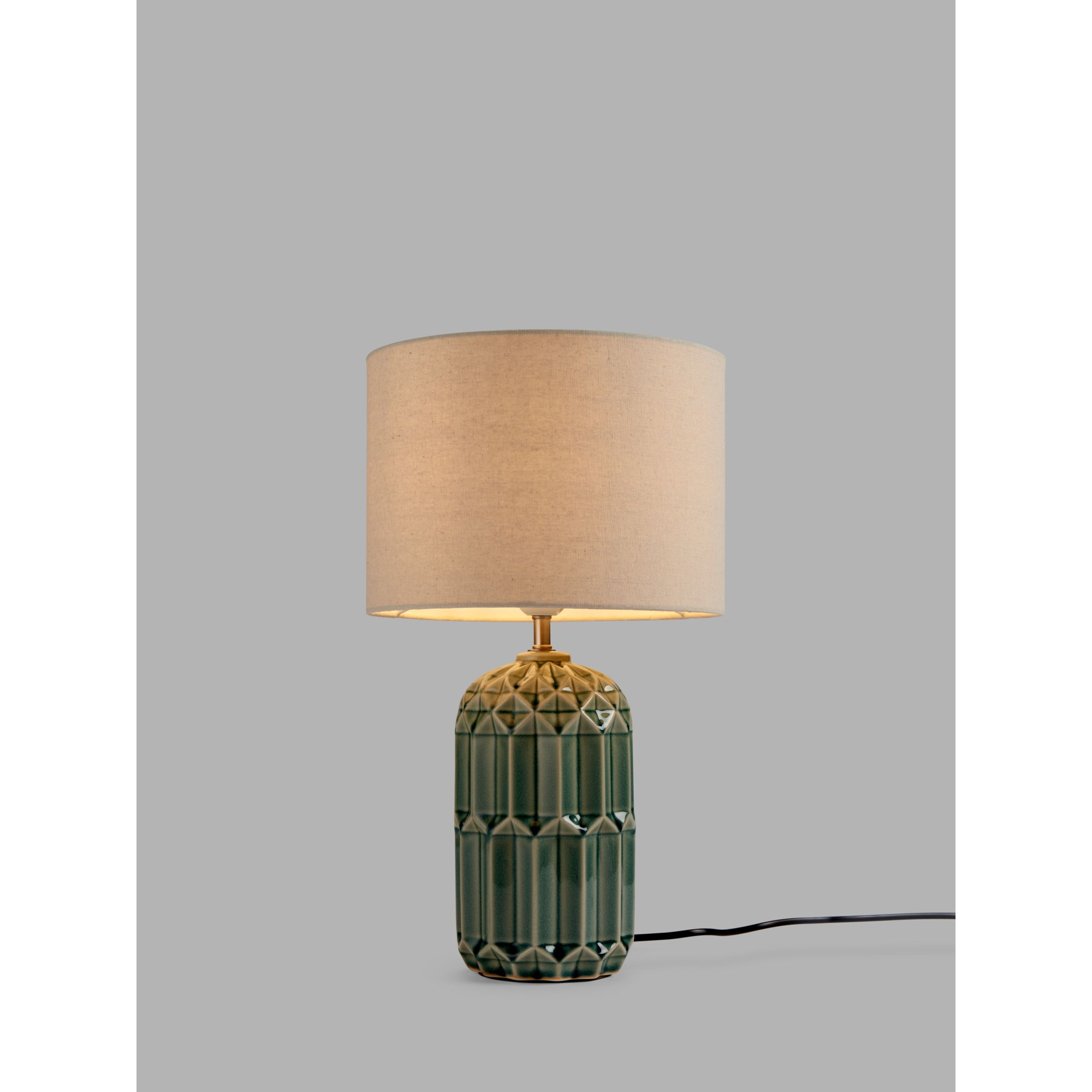 John Lewis Issie Ceramic Table Lamp, Green Tea