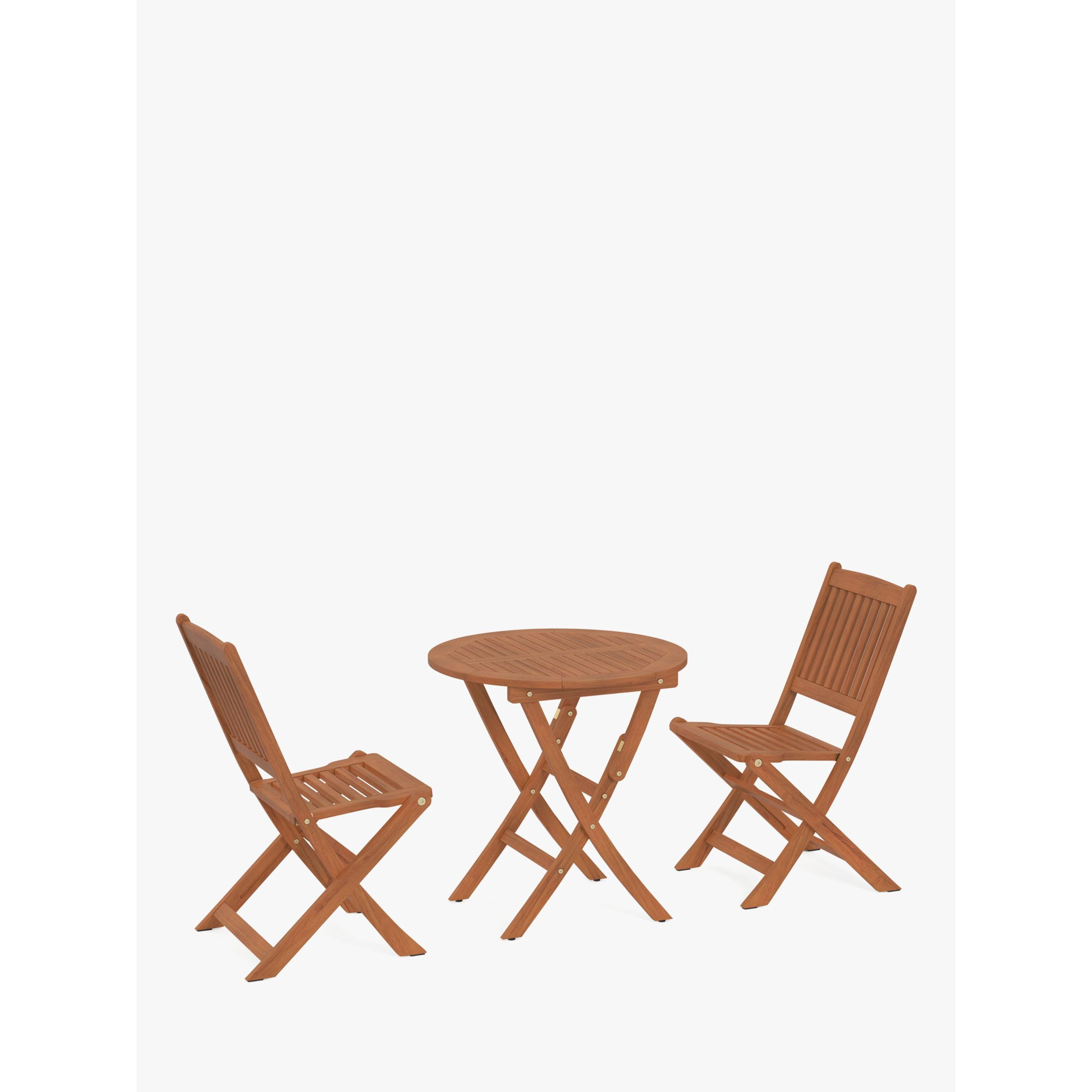 John Lewis ANYDAY 2-Seater Folding Garden Bistro Table & Chairs Set, FSC-Certified (Eucalyptus Wood), Natural