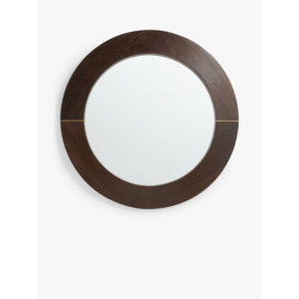 John Lewis + Swoon Franklin Round Wood Wall Mirror, 75cm, Natural/Gold
