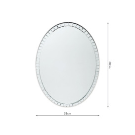 Laura Ashley Marcella Oval Glass Wall Mirror, 80 x 53cm, Clear - thumbnail 2