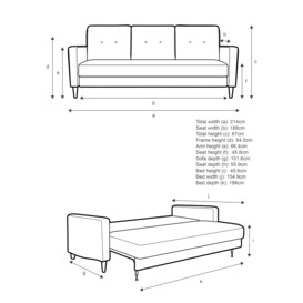 G Plan Vintage The Fifty Four Large 3 Seater Sofa Bed - thumbnail 2
