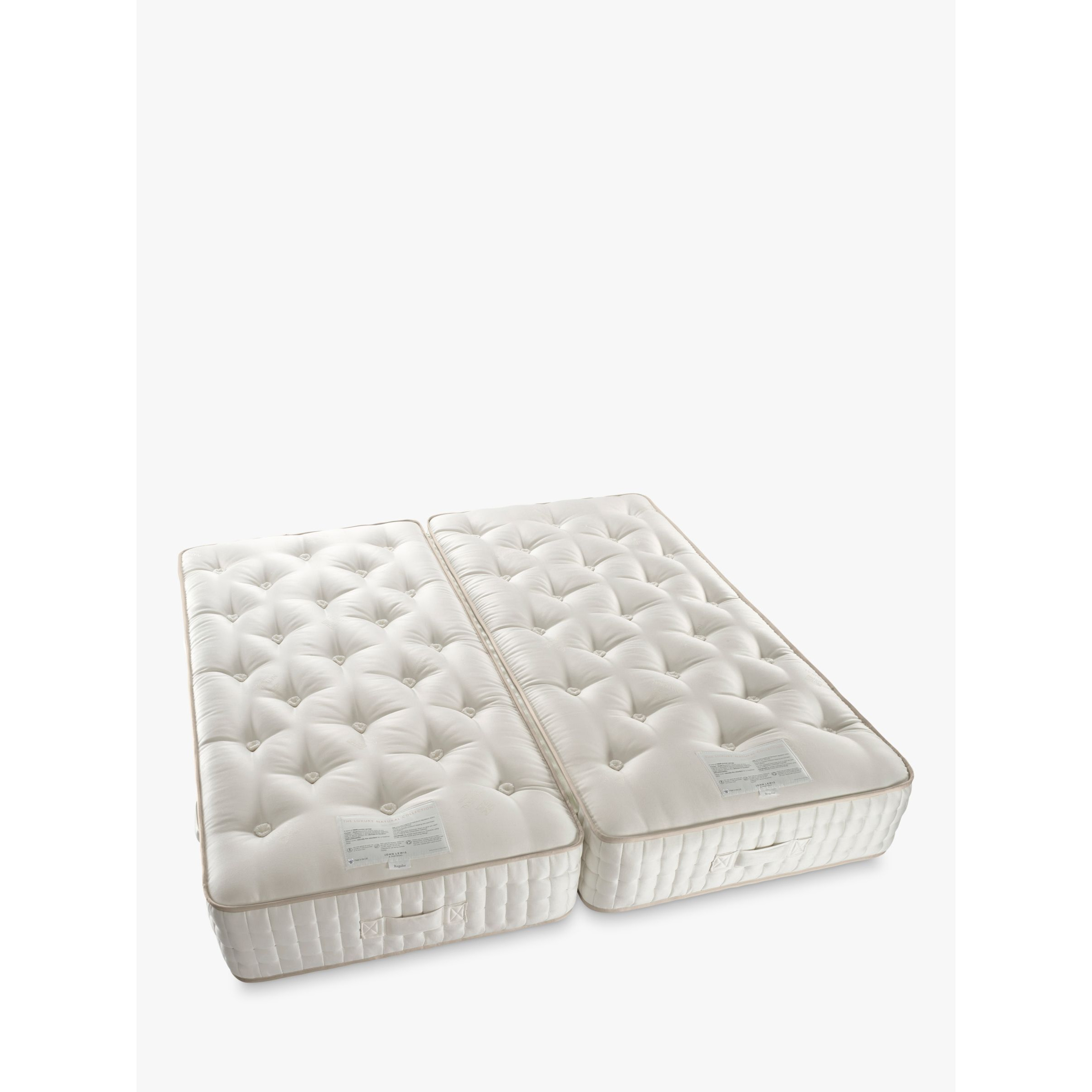 John Lewis Luxury Natural Collection Silk 19000, Super King Size, Regular Tension Pocket Spring Zip Link Mattress