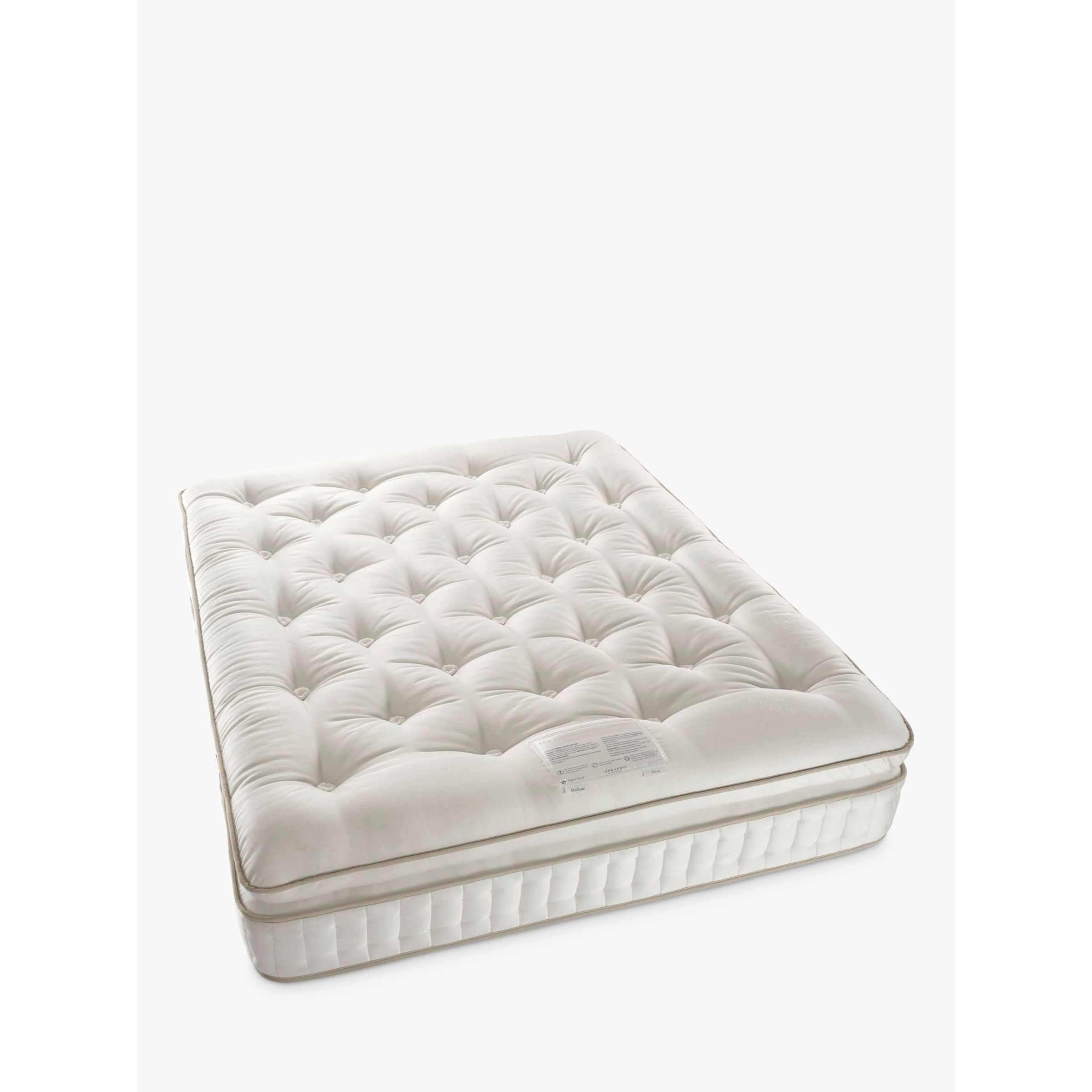 John Lewis Luxury Natural Collection British Wool Pillowtop 11000, Double, Firmer Tension Pocket Spring Mattress - image 1