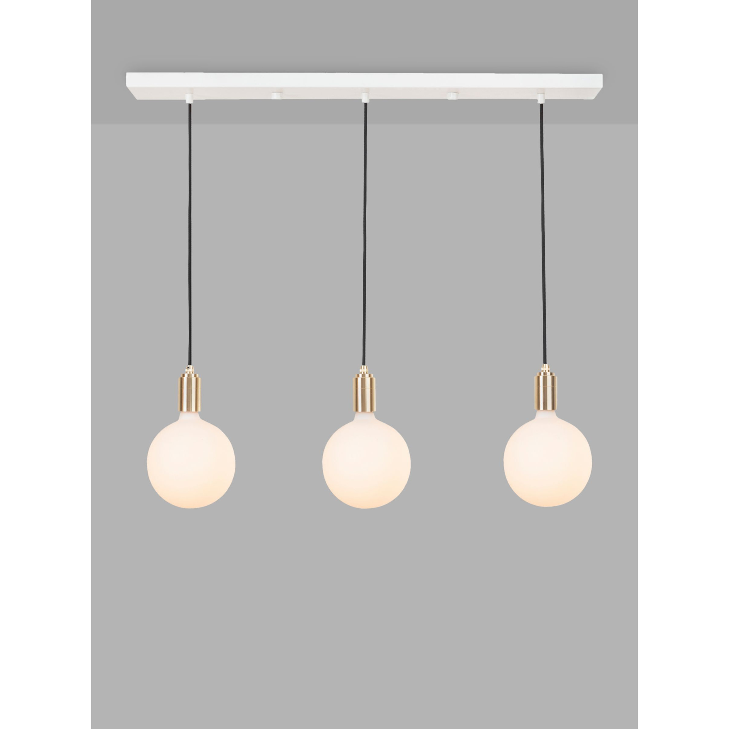 Tala Linear Bar Triple Pendant Ceiling Light with Sphere IV LED Bulbs, White - image 1