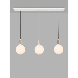 Tala Linear Bar Triple Pendant Ceiling Light with Sphere IV LED Bulbs, White - thumbnail 1
