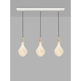 Tala Linear Bar Triple Pendant Ceiling Light with Voronoi II LED Bulbs, White - thumbnail 2