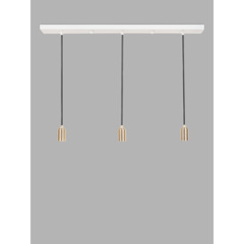 Tala Linear Bar Triple Pendant Ceiling Light with Voronoi II LED Bulbs, White - thumbnail 1