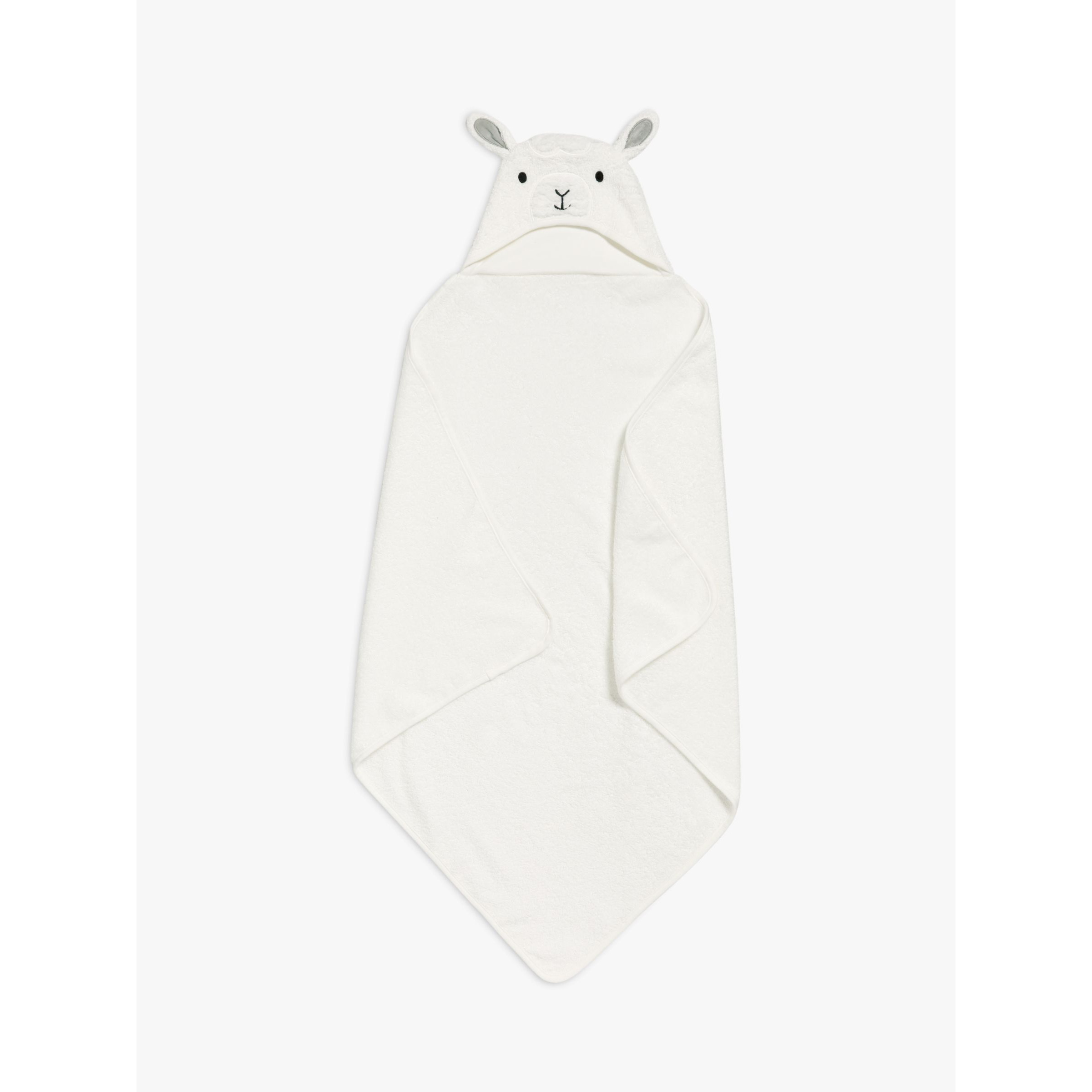 John Lewis Lamb Hooded Towel, White - image 1