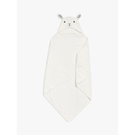 John Lewis Lamb Hooded Towel, White - thumbnail 1