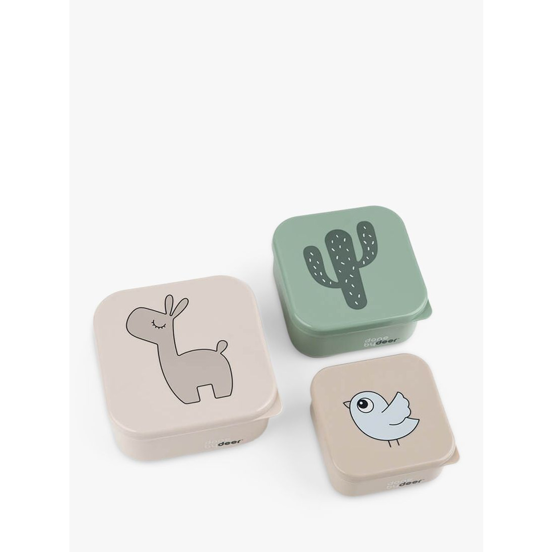 Done by Deer Lalee Snack Box, Pack of 3, Sand/Green - image 1