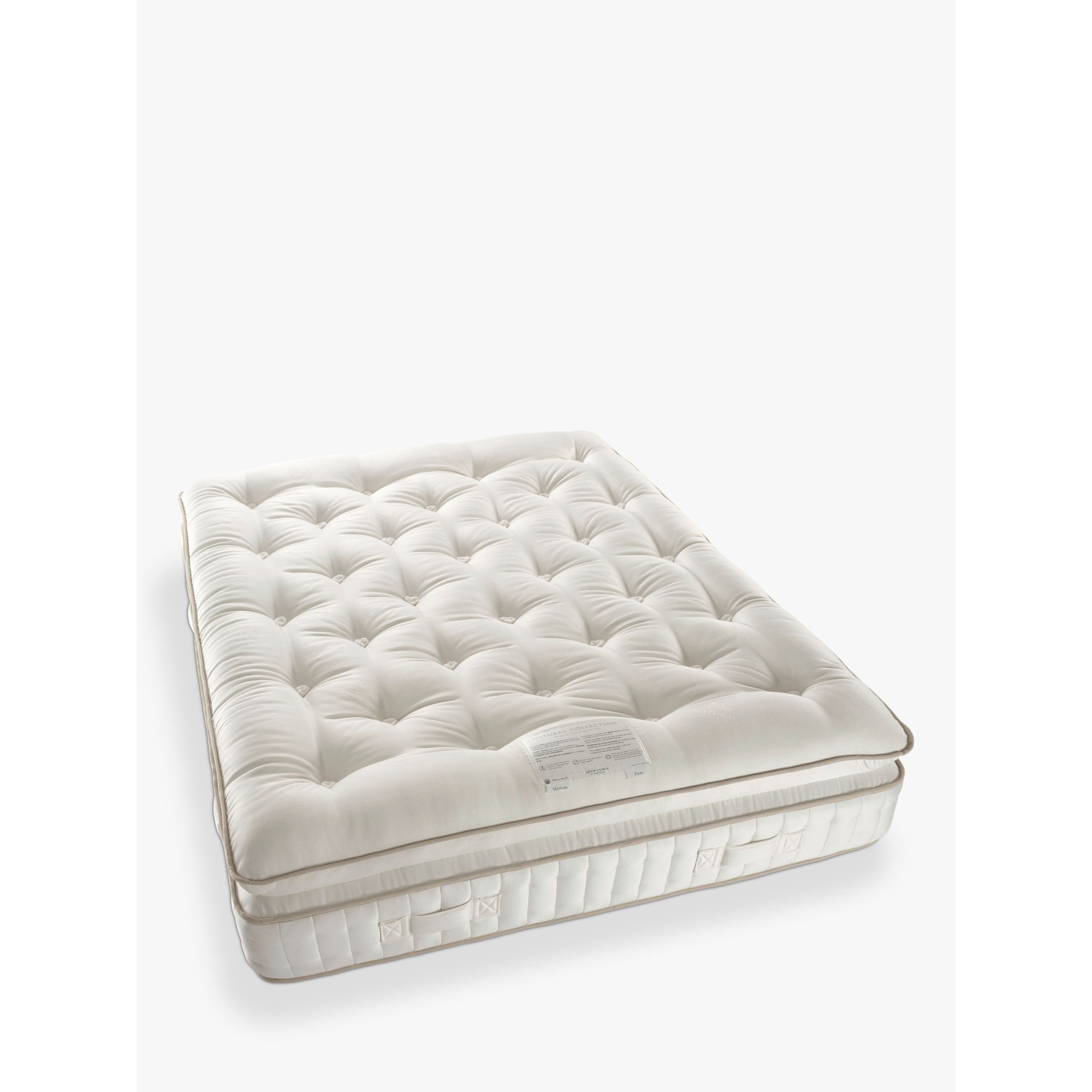 John Lewis Luxury Natural Collection Mohair Pillowtop 16000, Super King Size, Firmer Tension Pocket Spring Mattress
