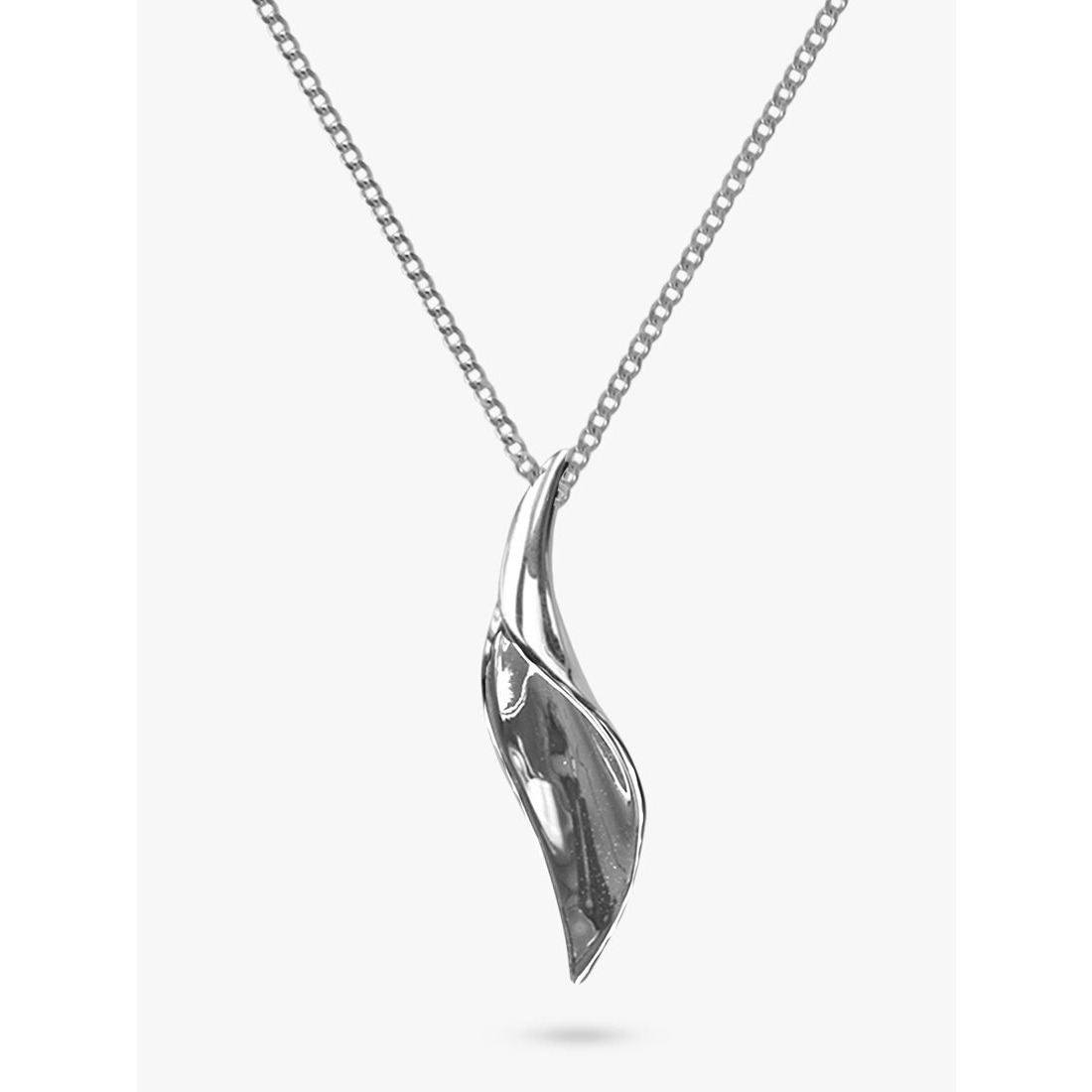 Nina B Polished Lily Pendant Necklace, Silver by John Lewis