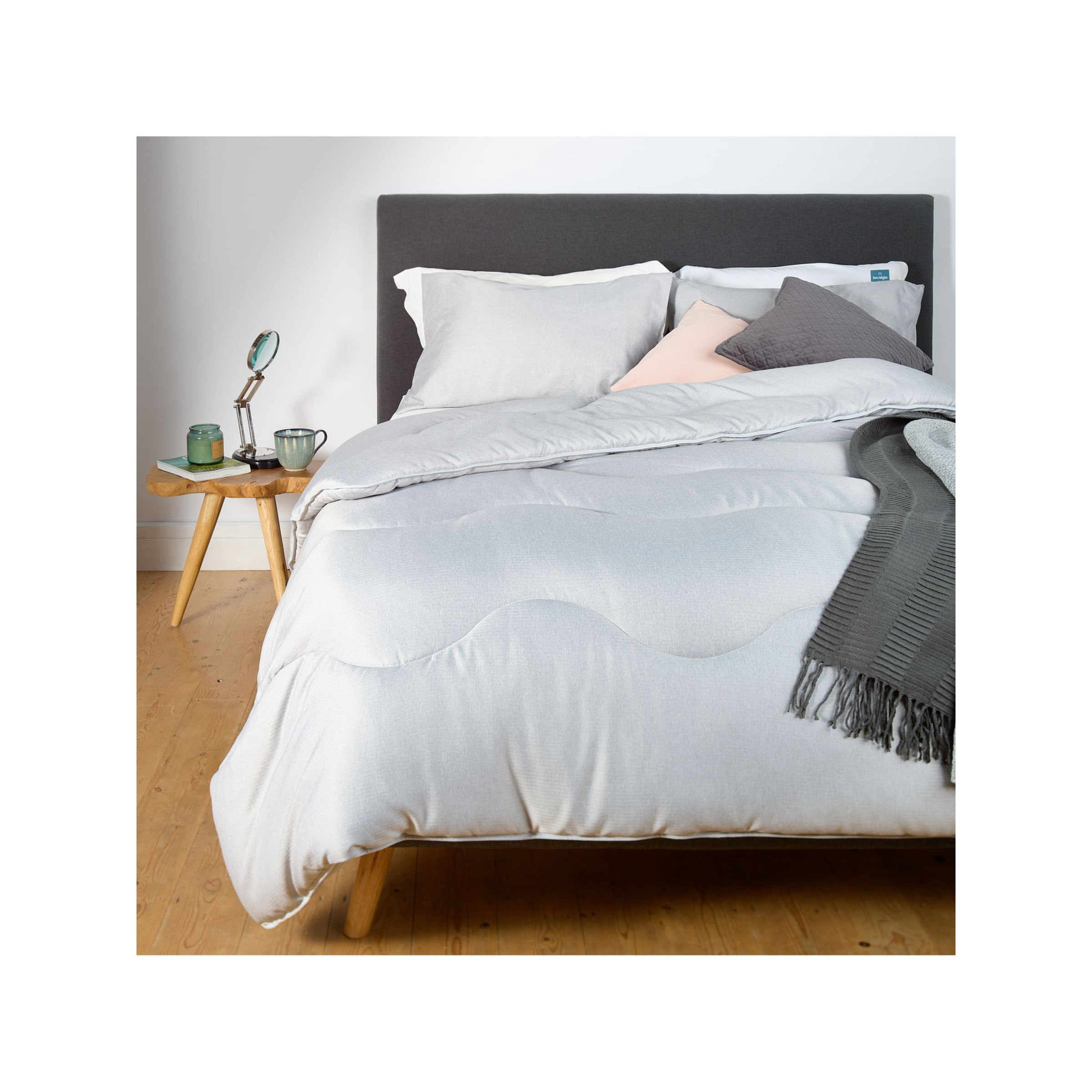 The Fine Bedding Company Night Owl Herringbone Coverless Duvet, 4.5 Tog - image 1