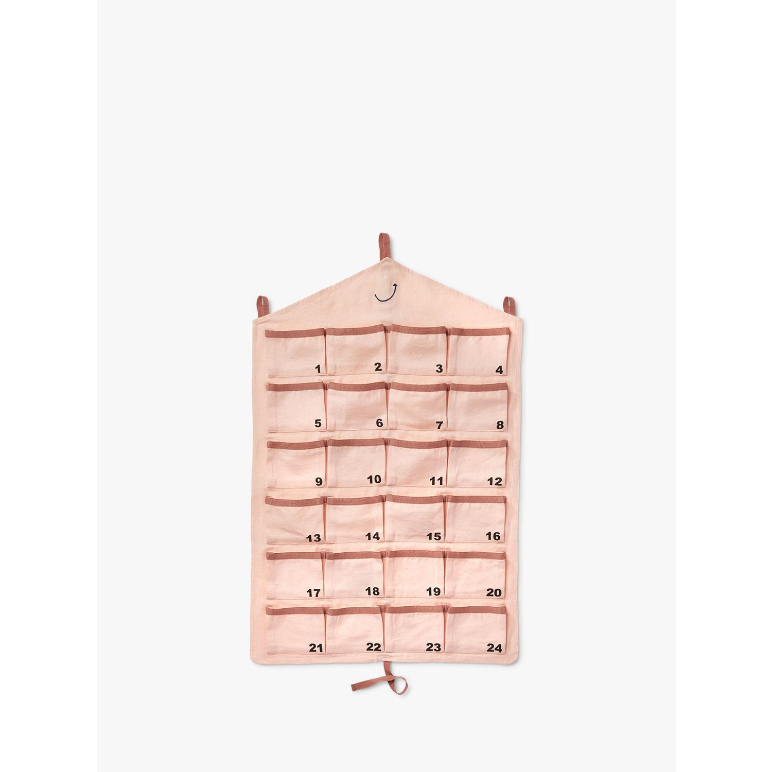 Stych Plain Reusable Advent Calendar, Pink