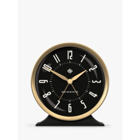 Newgate Clocks Hotel Silent Sweep Alarm Clock, Black/Brass - thumbnail 1