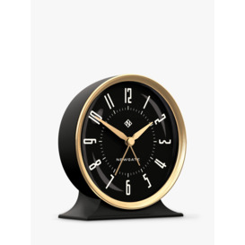 Newgate Clocks Hotel Silent Sweep Alarm Clock, Black/Brass - thumbnail 2