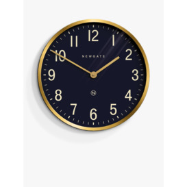Newgate Clocks Mr Edwards Analogue Wall Clock, 44.5cm, Petrol Blue/Brass - thumbnail 1