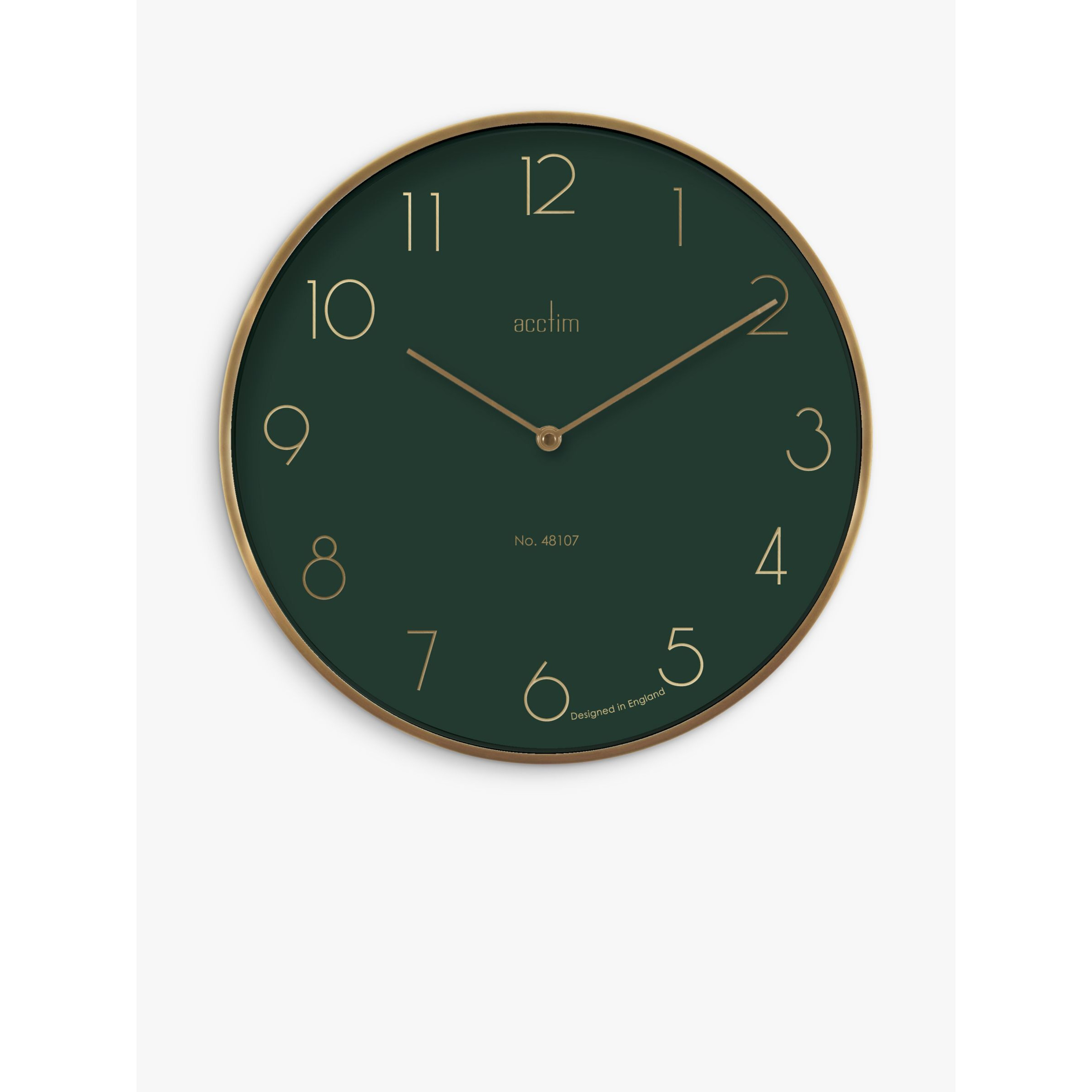 Acctim Madison Analogue Quartz Wall Clock, 35cm, Urban Jungle/Gold - image 1