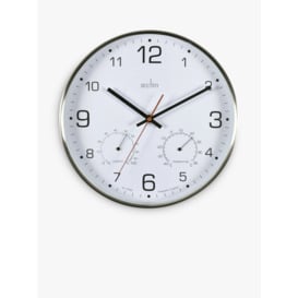 Acctim Komfort Analogue Non-Ticking Sweep Quartz Wall Clock, 30.5cm, Silver