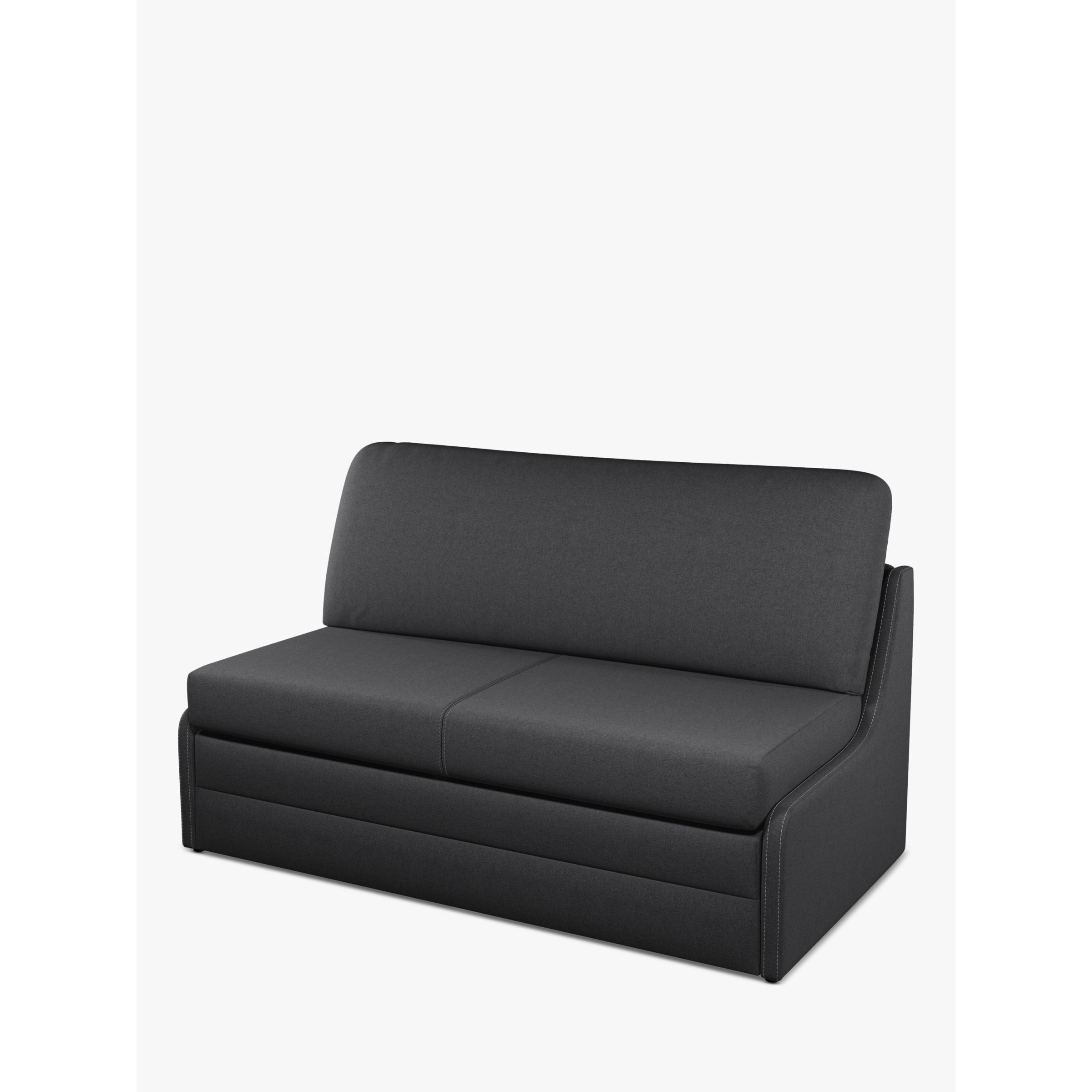 John Lewis ANYDAY Kip Armless Medium 2 Seater Sofa Bed, Dark Grey Weave