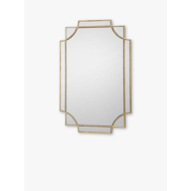 Där Guapo Rectangular Metal Frame Wall Mirror, 90 x 60cm, Gold