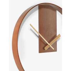 John Lewis Mid Century Wood Wall Clock, 60cm, Natural - thumbnail 2