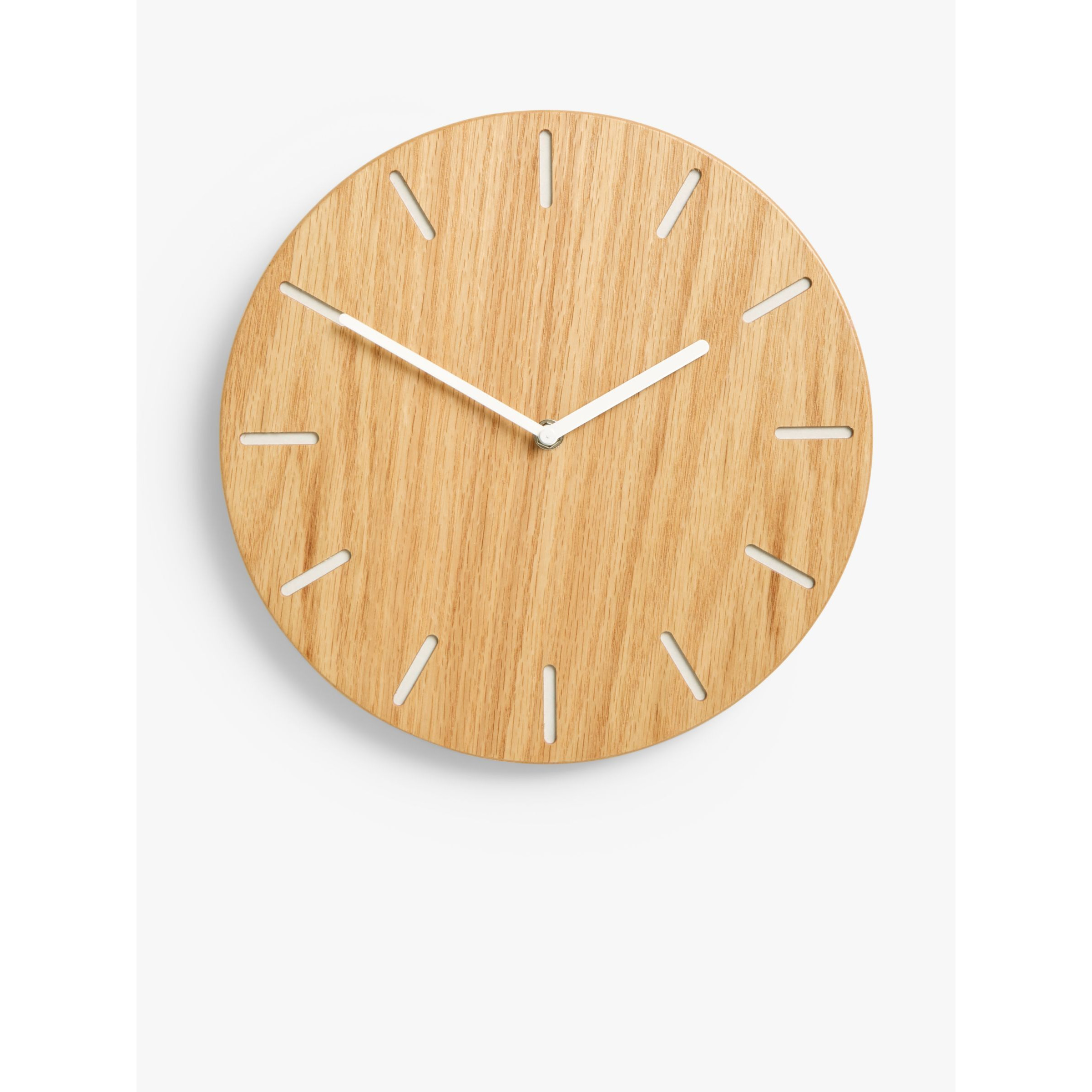 John Lewis Round Wood Wall Clock, 30cm, Natural - image 1