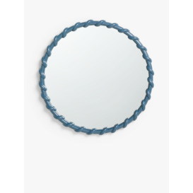 John Lewis Nautical Round Wall Mirror, 80cm, Blue - thumbnail 1
