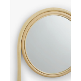 John Lewis Rattan Round Wall Mirror with Hanging Hooks, 40cm, Natural - thumbnail 2