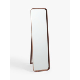 John Lewis Mid Century Freestanding Full-Length Wood Cheval Mirror, 165 x 45cm, Walnut
