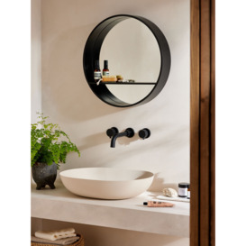 John Lewis Wood Framed Round Bathroom Storage Mirror - thumbnail 2