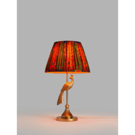 John Lewis + Matthew Williamson Peacock Lamp Base and Peacock Tapered Lampshade, Gold/Red