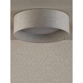 Laura Ashley Bacall Linen Concave Flush Ceiling Light, Woven Silver - thumbnail 2