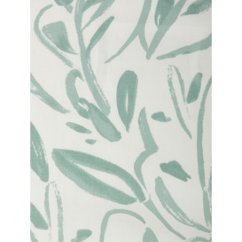 John Lewis Painted Leaves Made to Measure Curtains or Roman Blind, Dusty Green