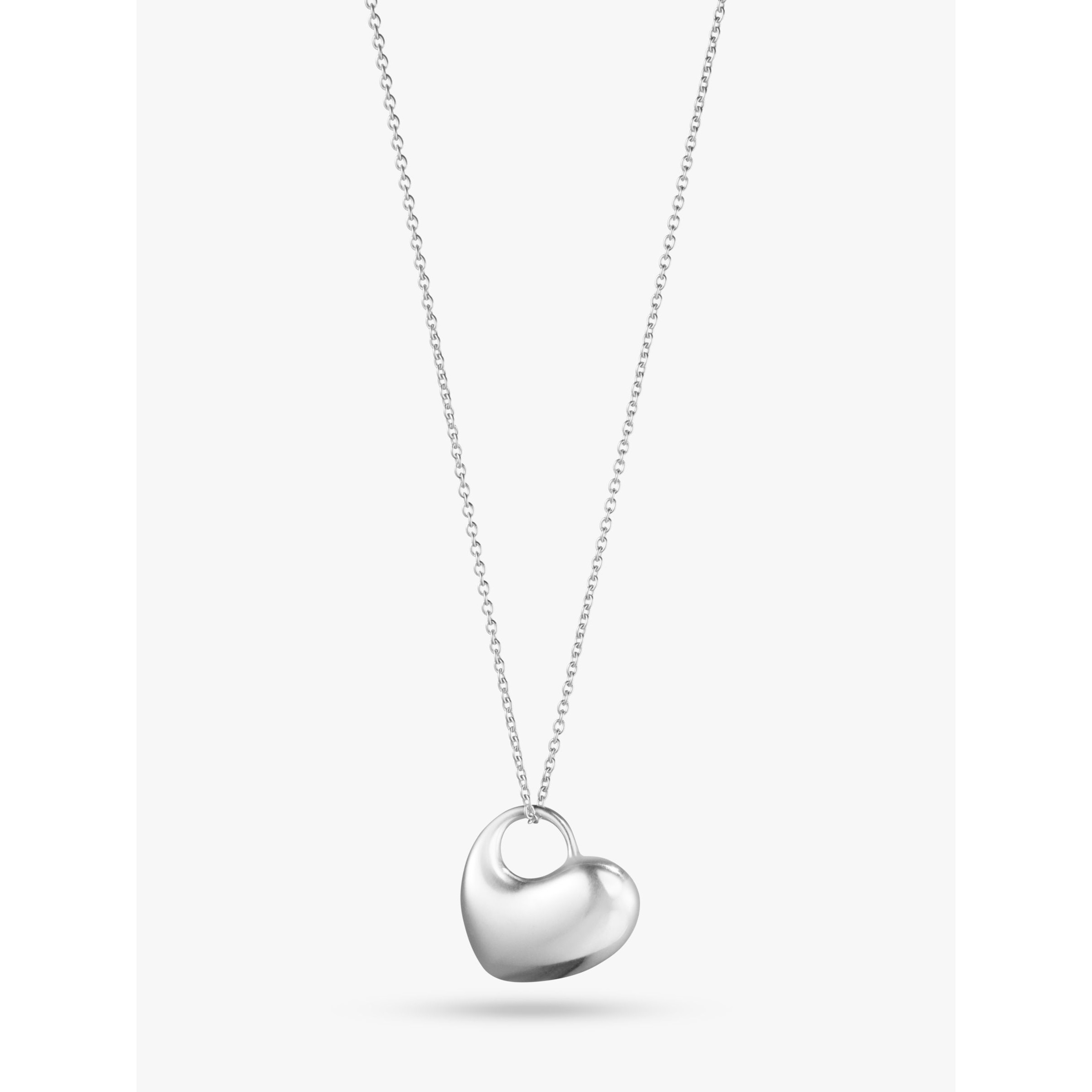 Georg Jensen Organic Heart Pendant Necklace, Silver