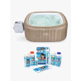 Lay-Z-Spa Palma HydroJet Pro Square Hot Tub with LED Lights, Cover & Clearwater Spa Chemical Starter Kit, 7 Person - thumbnail 1