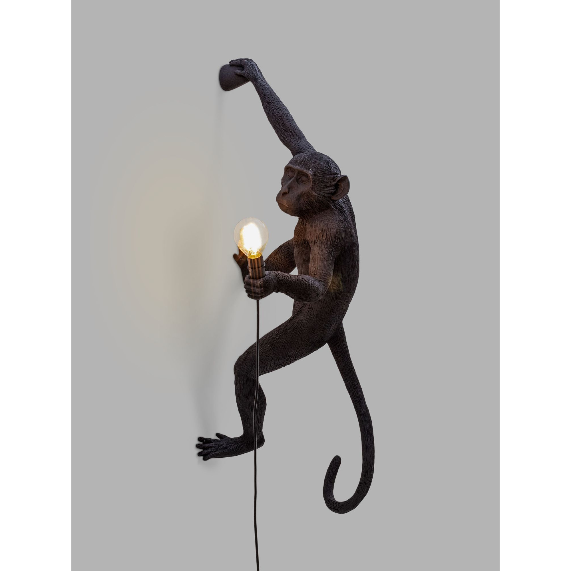 Seletti Hanging Monkey Indoor/Outdoor Wall Light, Black - image 1