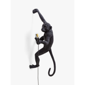 Seletti Hanging Monkey Indoor/Outdoor Wall Light, Black - thumbnail 2