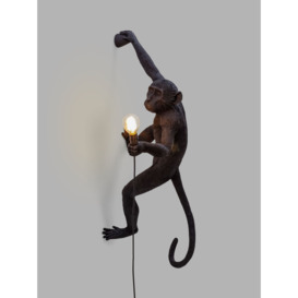 Seletti Hanging Monkey Indoor/Outdoor Wall Light, Black - thumbnail 1