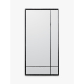 Gallery Direct Fruili Rectangular Metal Frame Wall Mirror, 100 x 50cm, Black - thumbnail 1