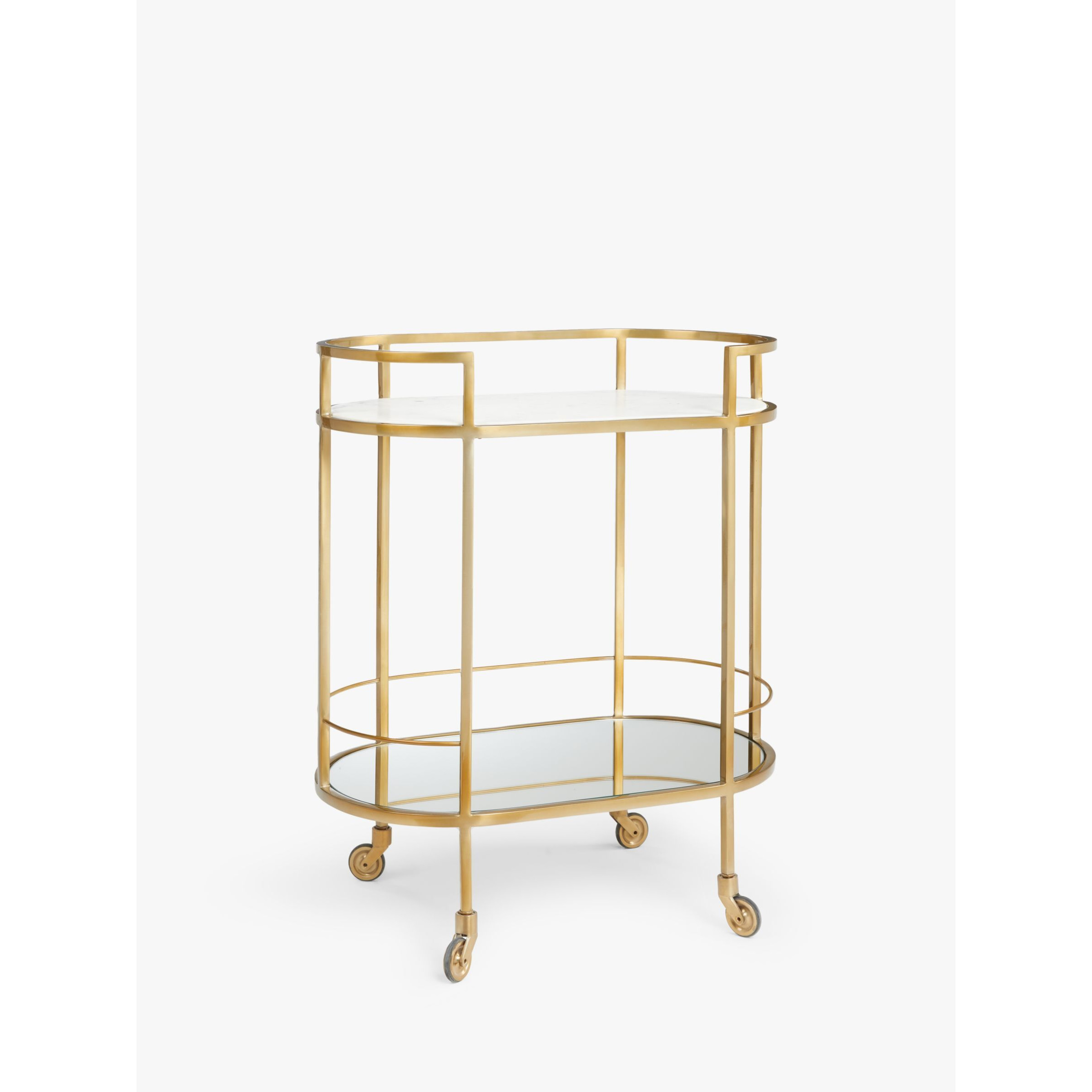 John Lewis + Swoon Lovelace Marble Shelf Bar Cart, Brass - image 1