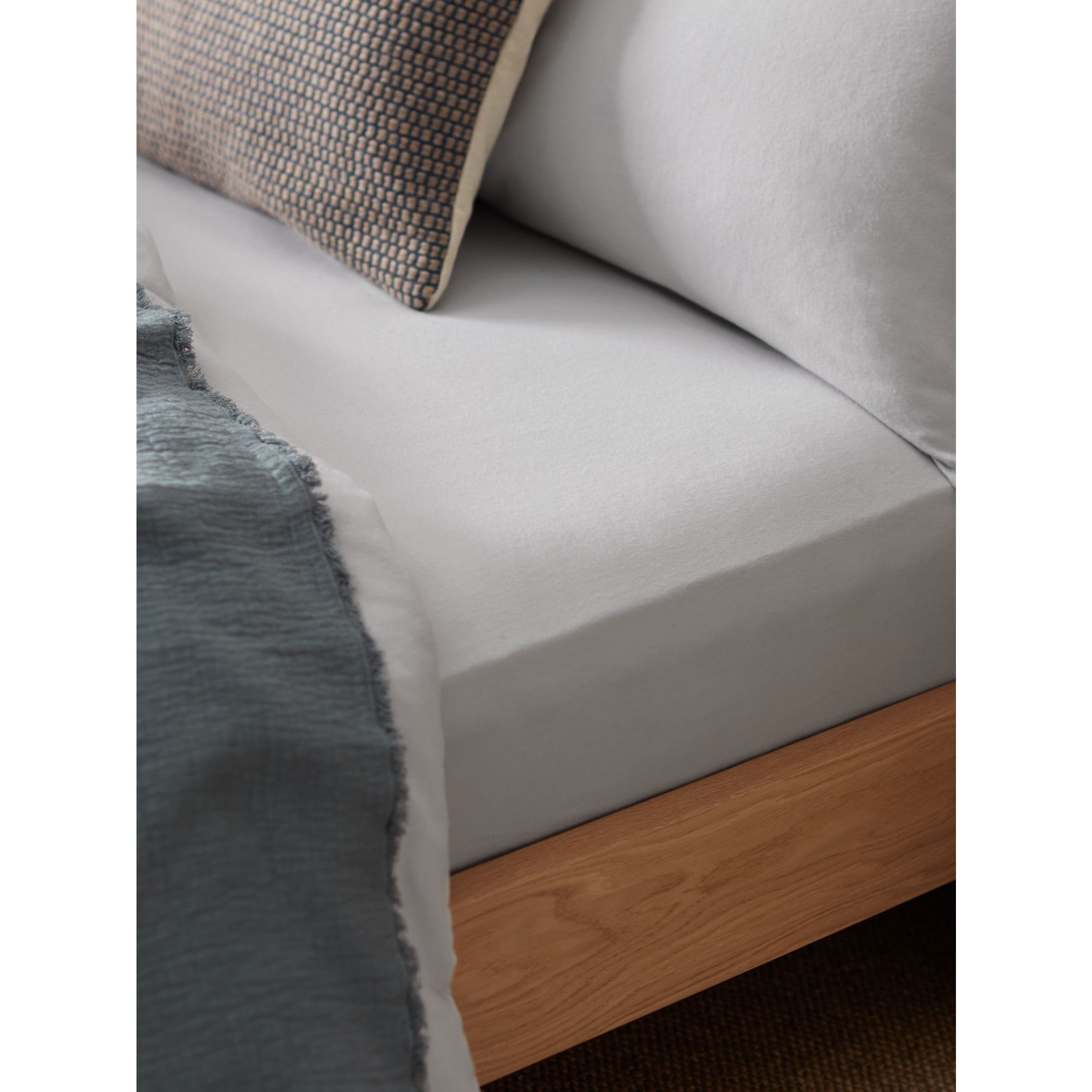 John Lewis Warm & Cosy Brushed Cotton Fitted Sheet - image 1