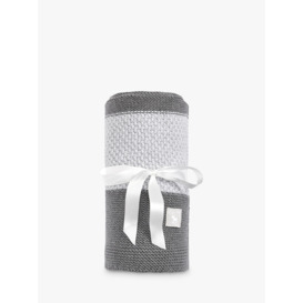 The Little Tailor Knit Stripe Blanket, Charcoal