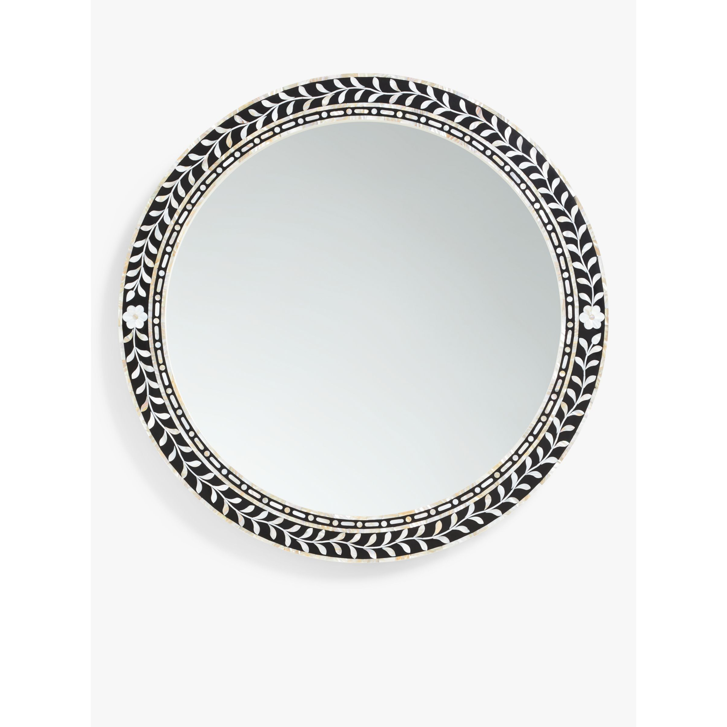 John Lewis Mother Of Pearl Leaves Round Wall Mirror - image 1