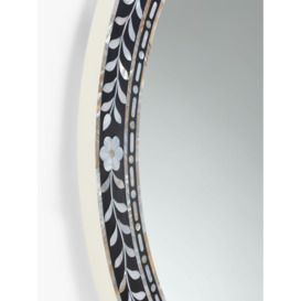 John Lewis Mother Of Pearl Leaves Round Wall Mirror - thumbnail 2