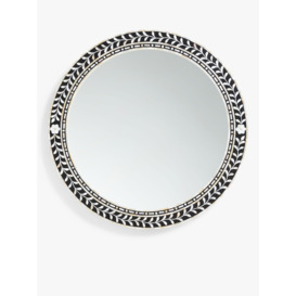 John Lewis Mother Of Pearl Leaves Round Wall Mirror - thumbnail 1