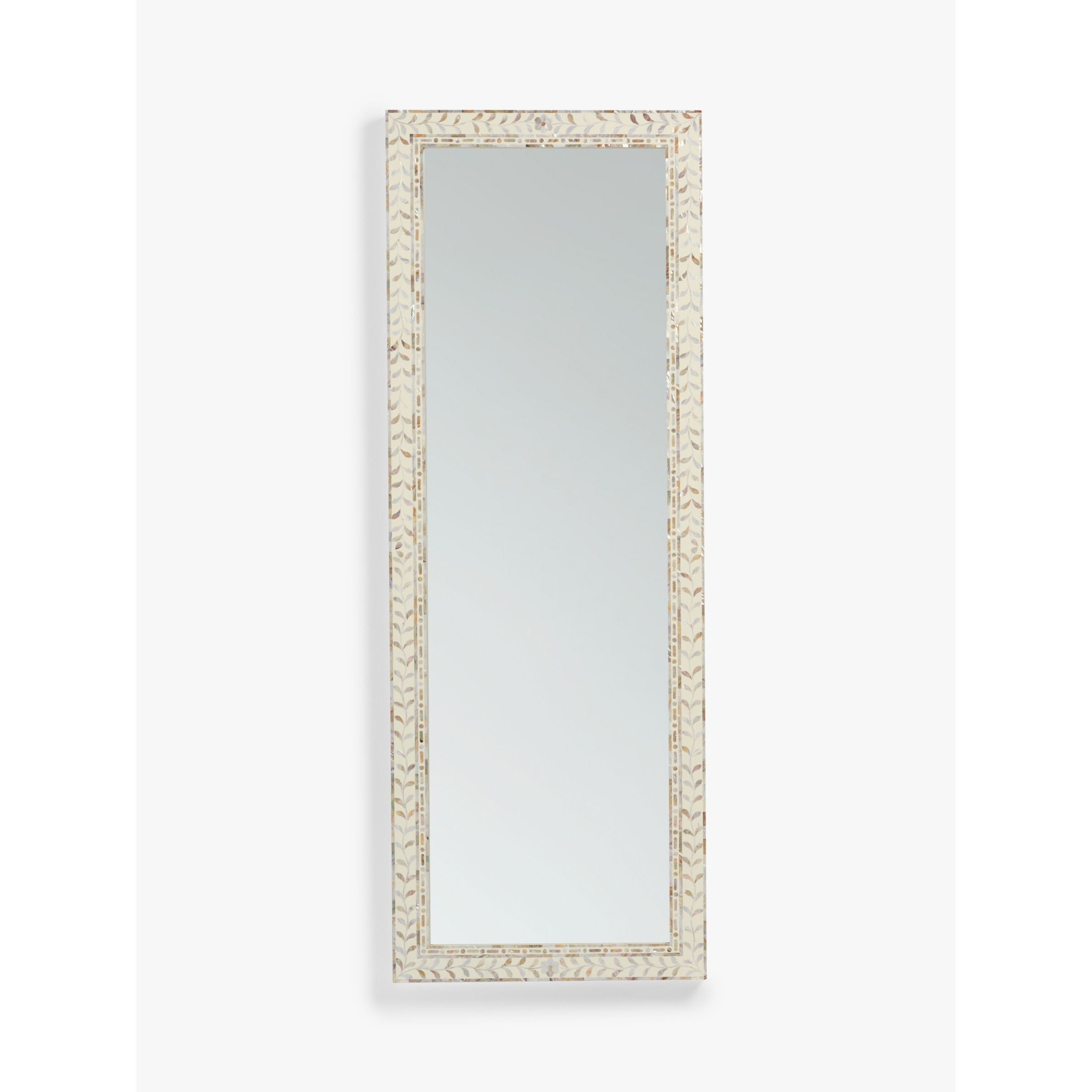 John Lewis Mother Of Pearl Frame Leaner/ Wall Mirror, 180 x 65cm - image 1